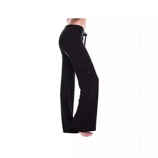 Damen Bequeme Freizeithose mit seitlichen Taschen und elastischem Bund EB