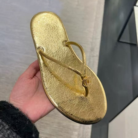 Damen Glamouröse Zehentrenner-Sandalen aus hochwertigem Kunstleder mit elegantem Riemen EB