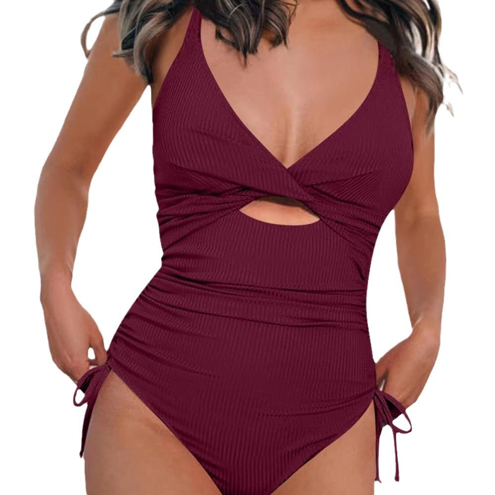 Damen Einteiliger Badeanzug mit modischem Cut-Out und verstellbaren Trägern EB