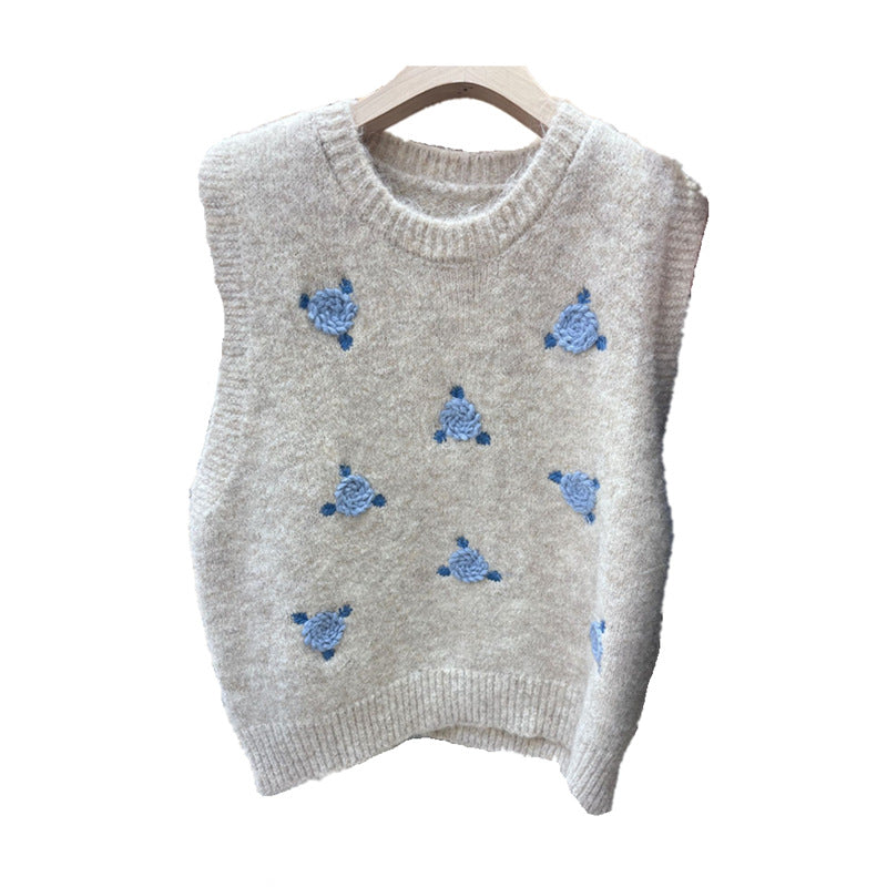 Damen Strickpullover mit floralem Muster EB