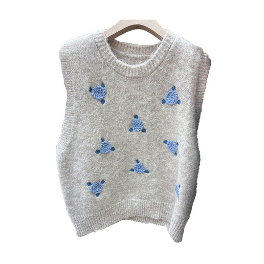 Damen Strickpullover mit floralem Muster EB