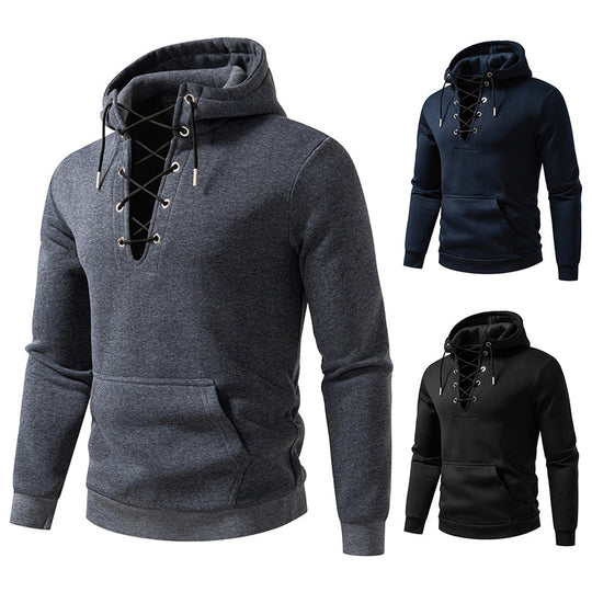 Herren Kapuzenpullover mit modischem Schnürdesign EB