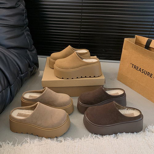 Damen Komfort Clogs mit dickem Plateau und weichem Obermaterial EB