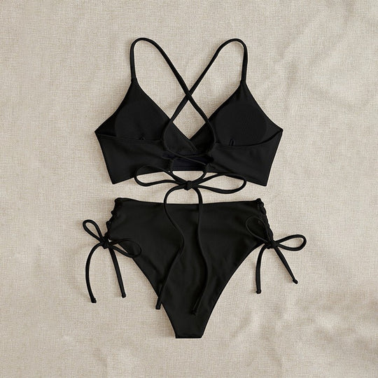 Damen Triangel-Bikini mit raffinierten Kordeldetails EB