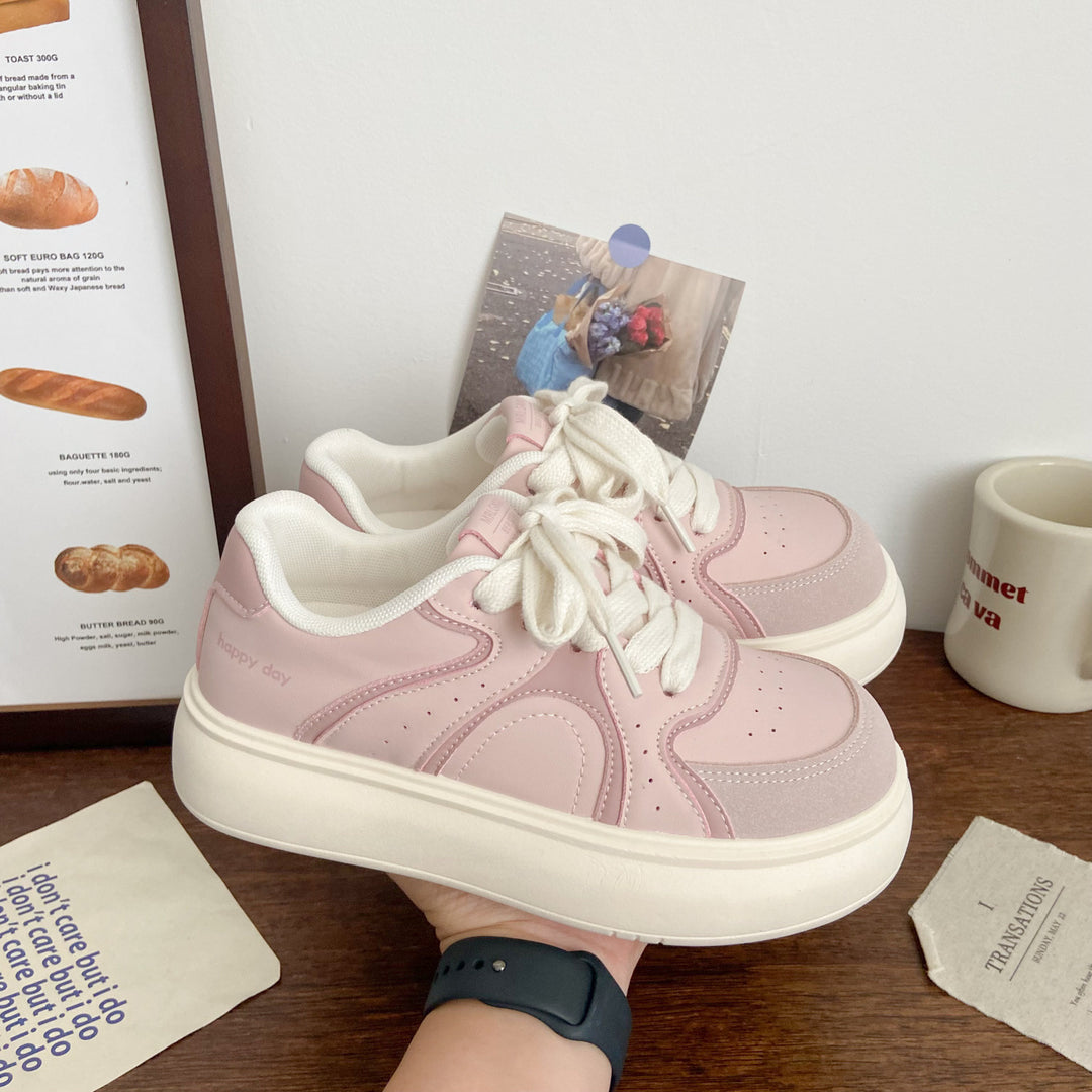 Damen Elegante Plateau-Sneaker mit strukturiertem Obermaterial EB