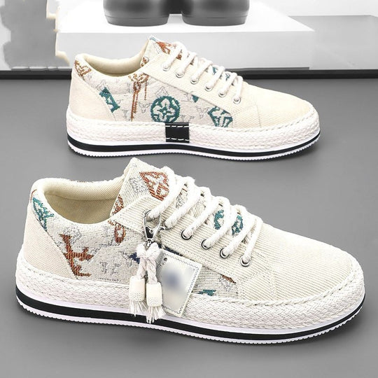 Damen Elegante und stylische Sneakers mit raffinierten Stickereien und bequemer Sohle EB