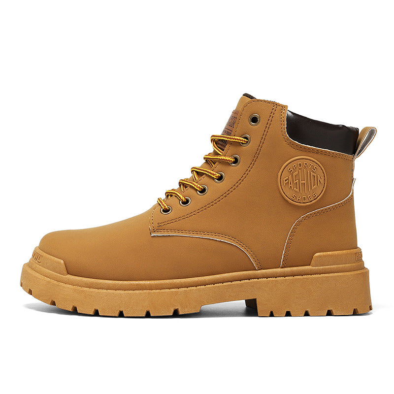 Herren Robuste Schnürboots aus hochwertigem Leder mit rutschfester Sohle EB