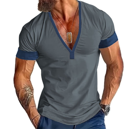 Herren modernes V-Ausschnitt T-Shirt EB