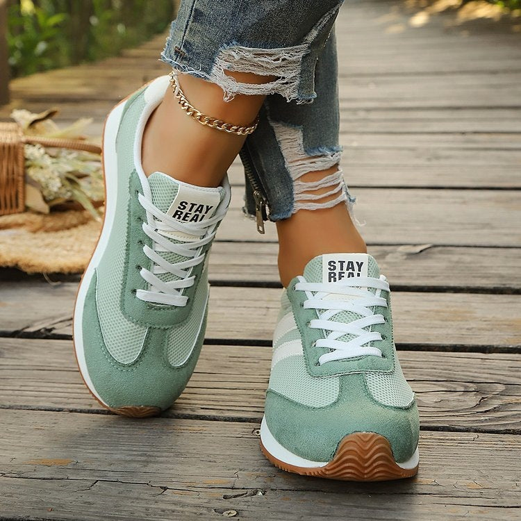 Damen Sportliche Sneakers mit atmungsaktivem Mesh-Obermaterial und rutschfester Sohle EB