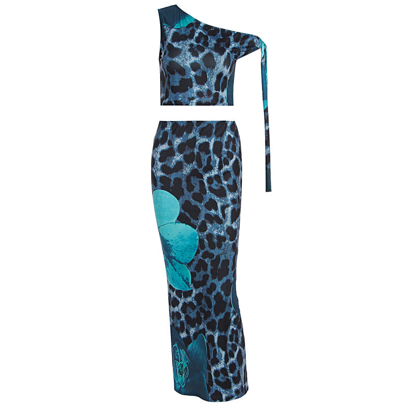 Damen Figurumspielendes Maxikleid mit asymmetrischem Schulterdesign und floralem Muster EB