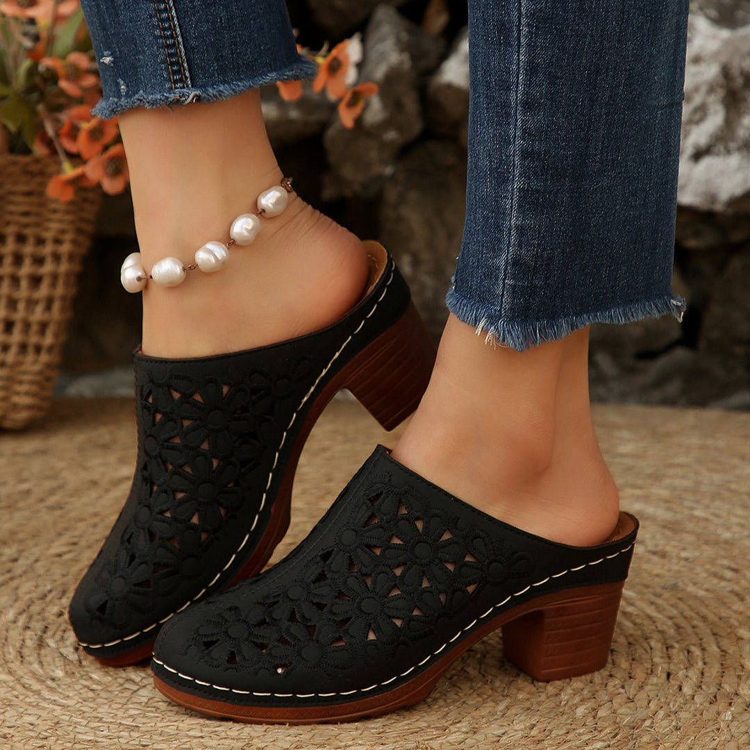 Damen Blumenschnitt Clogs EB