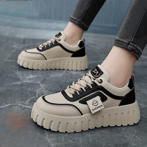Damen Sportliche Plateau-Sneaker mit rutschfester Sohle und atmungsaktivem Obermaterial EB