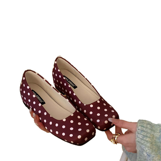 Damen Ballerinas mit polka Punkte Design und komfortablem Innenfutter EB