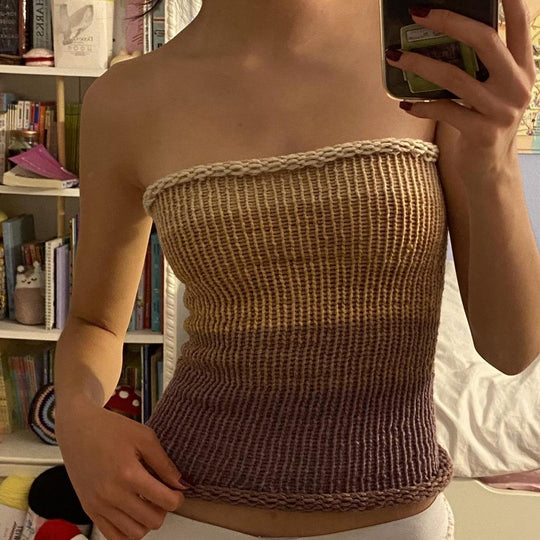 Damen Bandeau Oberteil mit bunten Streifen EB
