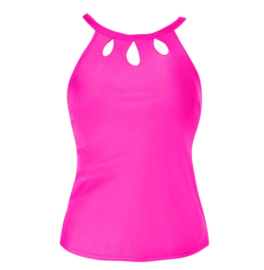 Damen Sportliches Tankini-Oberteil mit modischem Rundhalsausschnitt und Cut-Outs EB