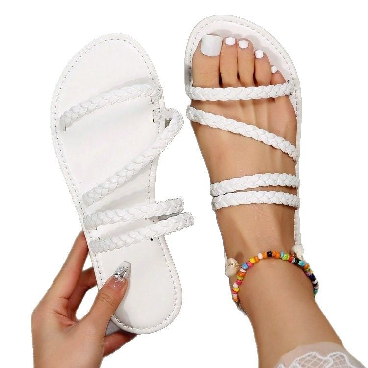 Damen Geflochtene Riemensandalen EB