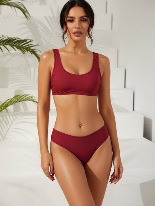 Damen Sportlicher Bikini mit körperbetontem Schnitt EB
