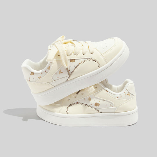 Damen Sneakers mit floralem Allover-Druck und bequemer Sohle EB