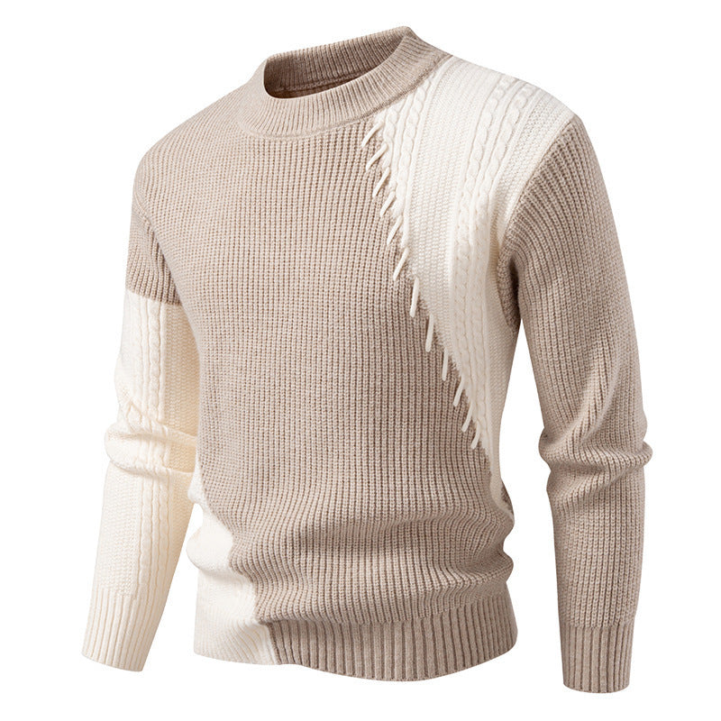 Herren Strickpullover mit modernem Struktur-Design und elegantem Kragen EB