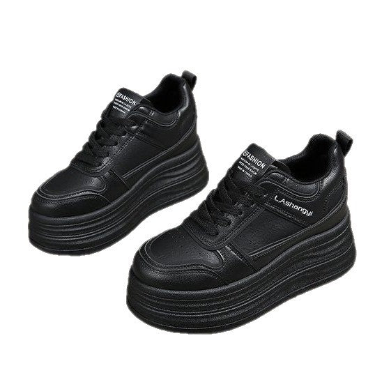 Damen modische Plateau-Sneaker mit strukturiertem Obermaterial und komfortablem Dämpfungssystem EB