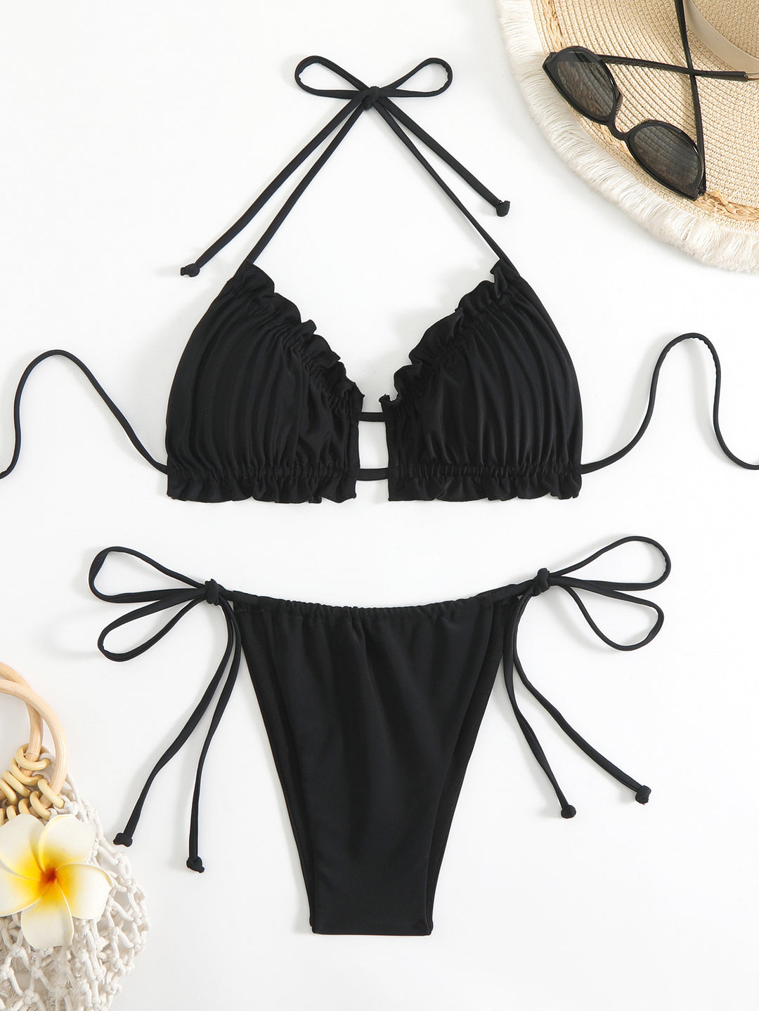 Damen Rüschen-Bikini mit verstellbaren Trägern EB