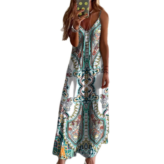 Damen Maxikleid mit elegantem Paisleymuster EB