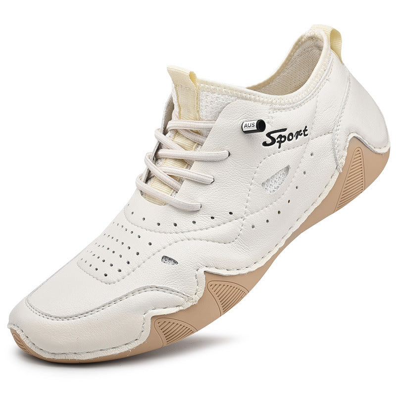 Herren Sportliche Freizeitschuhe aus atmungsaktivem Leder mit rutschfester Sohle EB