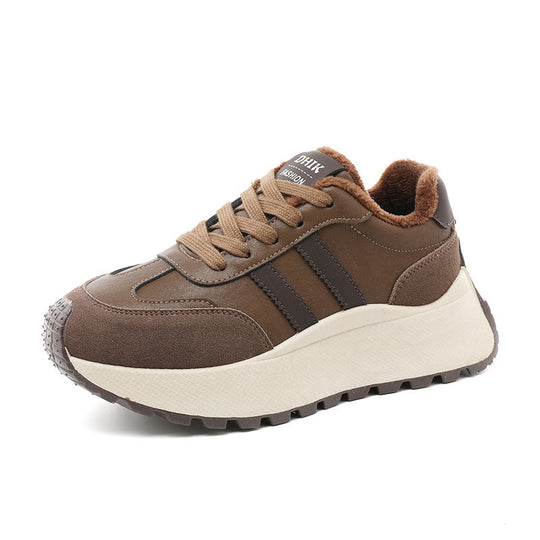 Damen Komfortable und warme High-Top Sneakers mit Fleece-Innenfutter EB