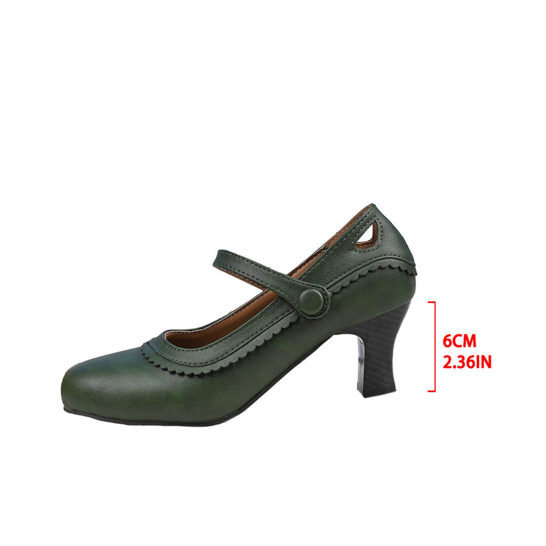 Damen elegante Mary Jane Pumps mit schicker Schnalle und komfortablem Absatz EB