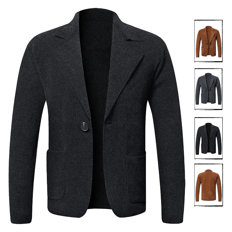 Herren eleganter Strickblazer mit praktischen Taschen EB