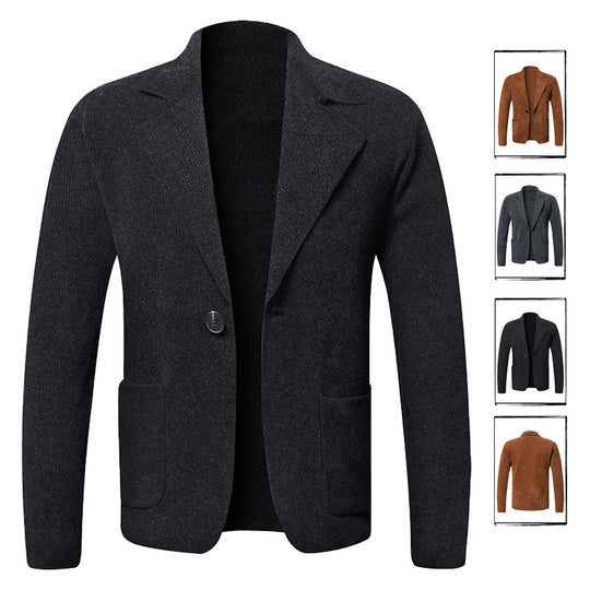 Herren eleganter Strickblazer mit praktischen Taschen EB