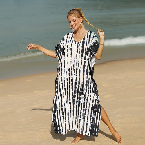 Damen Strandkleid mit modernem Batikmuster und lässigem Schnitt EB