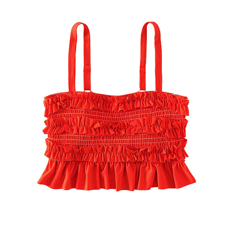 Damen Bikinihose mit voluminösen Rüschendetails EB