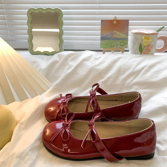 Damen Ballerinas mit elegante Schleifen und beschichtetem Obermaterial EB