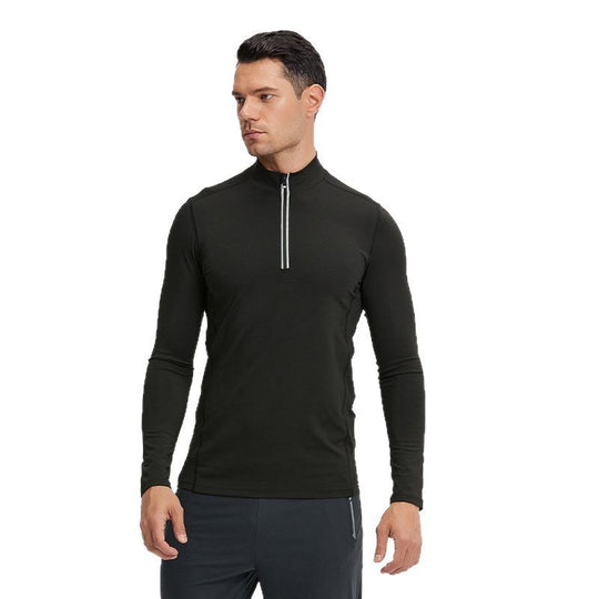 Herren Atmungsaktives Funktions-Langarmshirt mit halbem Reißverschluss und sportlichem Slim-Fit EB
