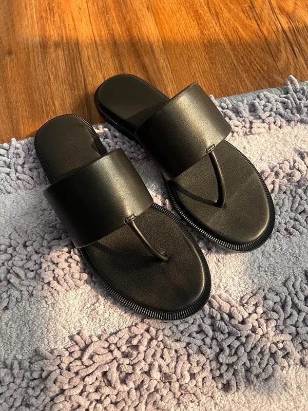 Damen Zehentrenner-Sandalen mit breitem Riemen und ergonomischem Fußbett EB