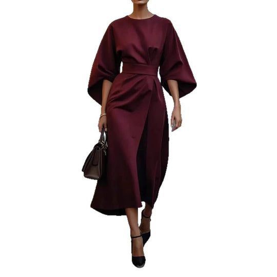 Damen Maxikleid mit voluminösen Ärmeln und elegantem Schnitt Heidi-Mode