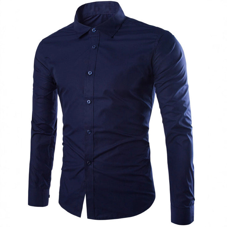 Herren nan tailliertes Business-Hemd mit Kentkragen, leichtem Stretch und schmaler Silhouette EB
