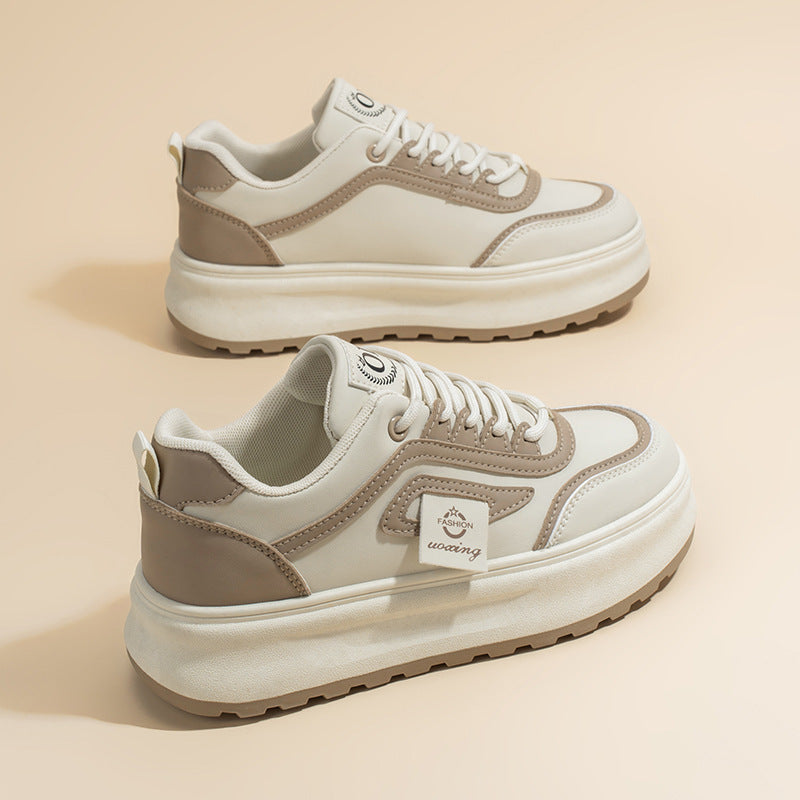 Damen nan leichte Plateausneaker mit atmungsaktivem Mesh-Obermaterial, gepolstertem Fersenkragen und stoßdämpfender EVA-Sohle EB