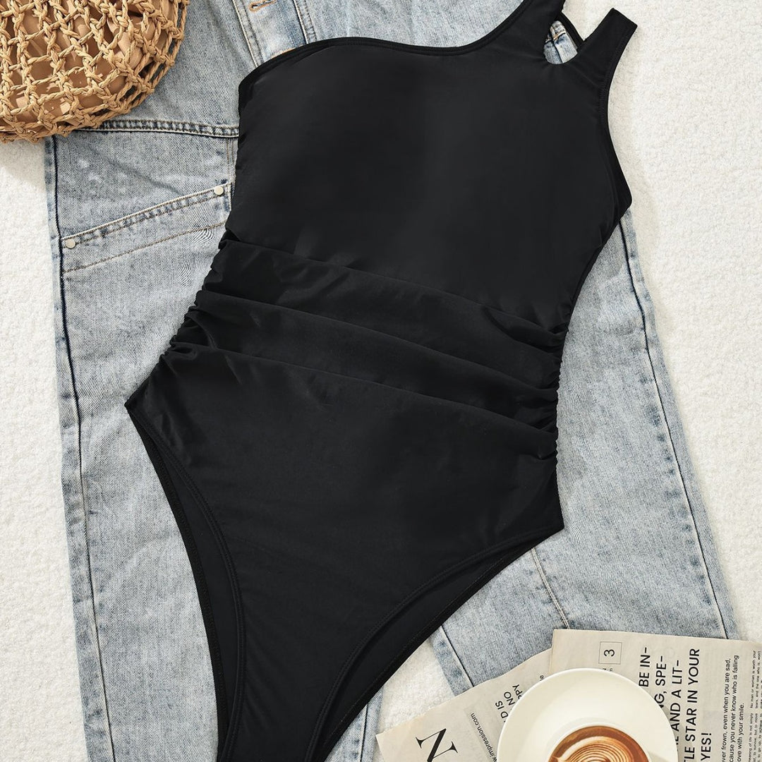 Damen Einseitiger Eleganter Badeanzug EB