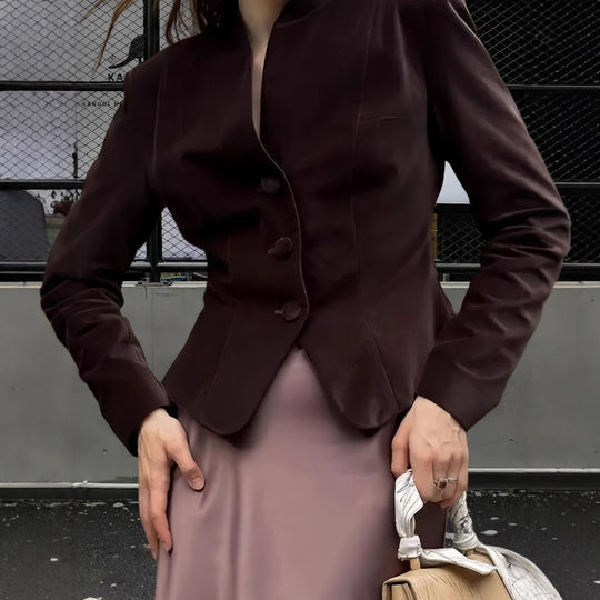 Damen elegante Blazerjacke mit tailliertem Schnitt EB