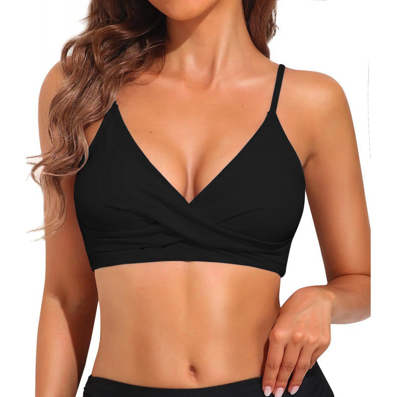 Damen Sportliches Bikini-Oberteil mit Wickel-Design EB