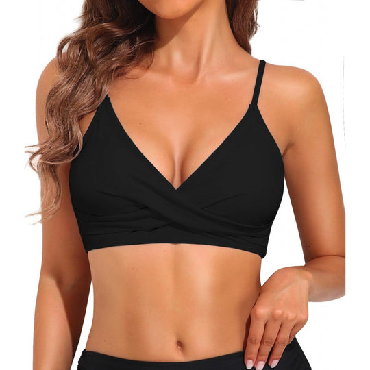 Damen Sportliches Bikini-Oberteil mit Wickel-Design EB