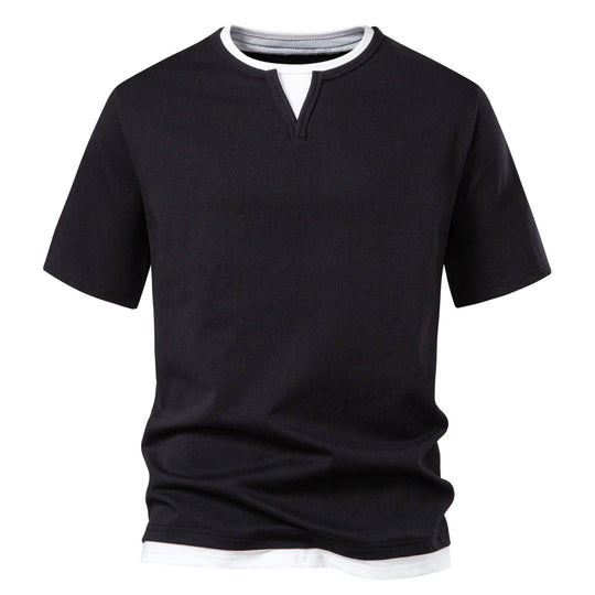 Herren Kurzarmshirt mit modernem Stehkragen EB