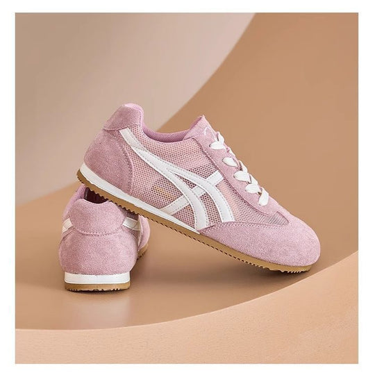 Damen Komfortable Sneaker mit atmungsaktivem Mesh und Wildlederoberfläche EB