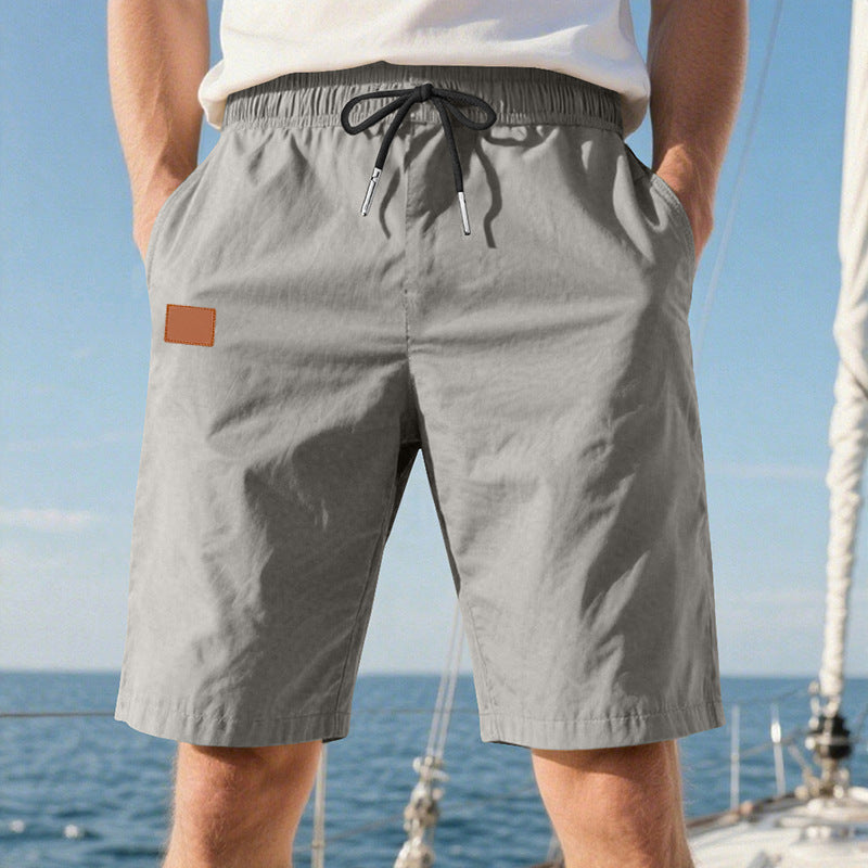 Herren nan schnelltrocknende Badeshorts im Bermuda-Schnitt mit elastischem Bund und Kordelzug EB