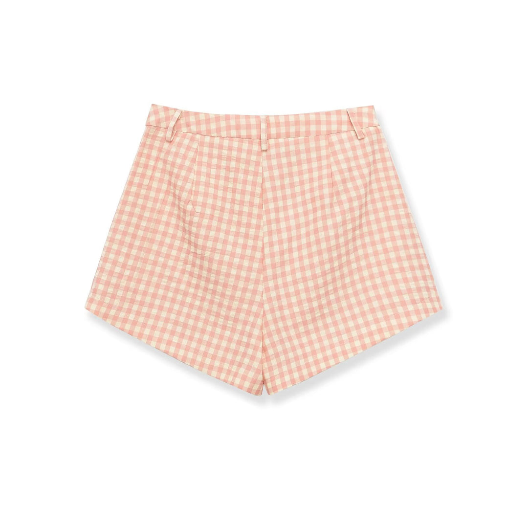 Damen Karierte Shorts mit hohem Bund und schickem Schnitt EB