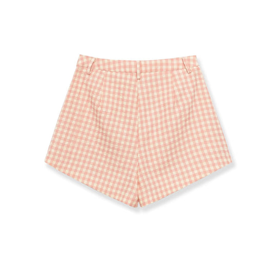 Damen Karierte Shorts mit hohem Bund und schickem Schnitt EB