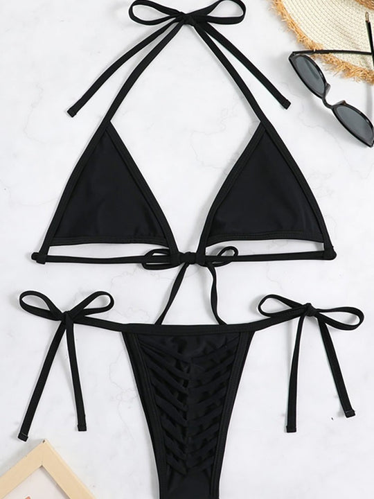 Damen Triangel-Bikini mit raffiniertem Schnürdesign EB