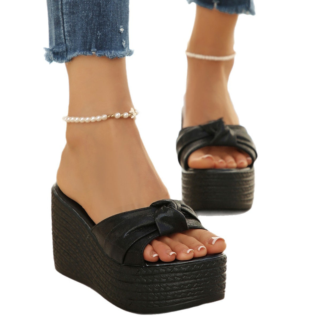 Damen Wedge-Sandaletten mit glamourösem Riemendesign und komfortablem Plateau EB